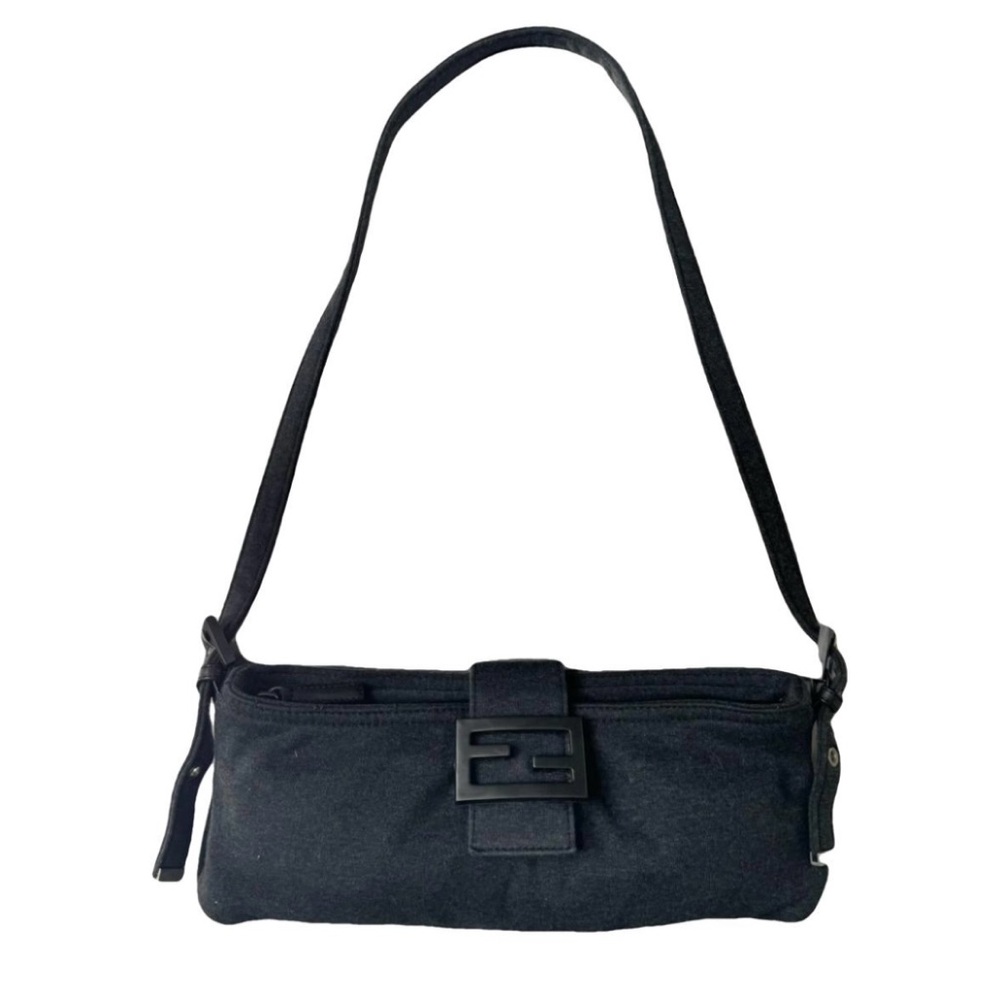 Fendi Baguette Cloth Shoulder with Logo Buckle